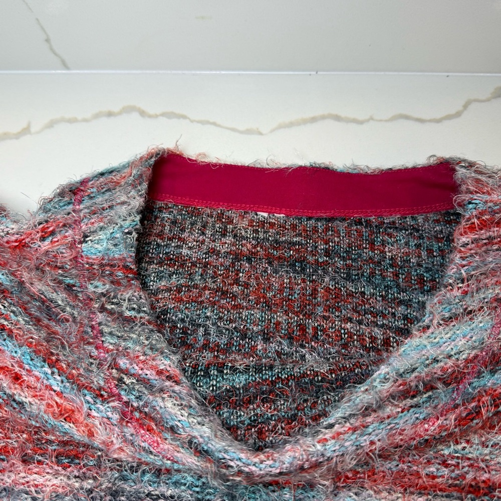 Anthropologie women's size medium long sleeve sweater cozy soft pink multi color - Picture 6 of 12
